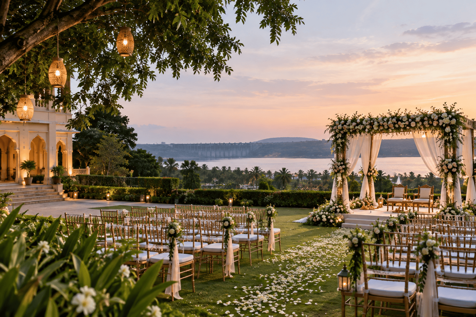 Lakeside Sunset Wedding Ceremony